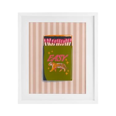 Imagem de Stupell Industries Easy Tiger Retro Matches Impressão emoldurada branca sob vidro, design por Elyse Anastacia, 40 x 33