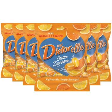 Imagem de Kit Com 6Pc Bala Dietorelle Arancia E Limone Com Stévia 70G