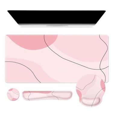 Imagem de Conjunto de mouse pad para jogos iCasso XXL com suporte ergonômico par