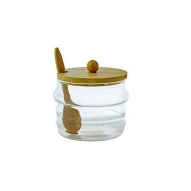 Imagem de Açucareiro Vidro Borossilicato Com Tampa E Colher De Bambu