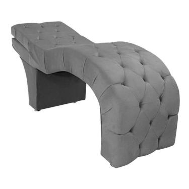 Imagem de Maca Estética Estofada Reclinável Ergonômica Spa Veludo Yara Cor:cinza