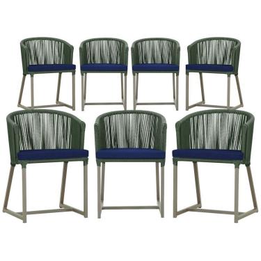 Imagem de 7 Cadeiras De Jantar área Noronha Fendi E10 Trama Original Verde