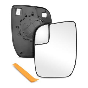 Imagem de Vidro retrovisor de porta 56176 com placa de suporte de plástico adequado para Ford E-150 E-250 E-350 Super Duty 2010-2014, substitui AC2Z17K707B, 67287, substituição do lado do motorista, lente de