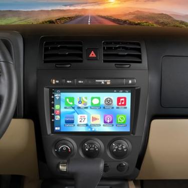 Imagem de Rádio automotivo 4G + 64G Android 13 para Hummer H3 2005 2006 2007 2008 2009 2010, tela sensível ao toque de 9 polegadas H3 estéreo com reprodução sem fio, Android Auto, GPS, WiFi, câmera de backup HD