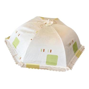 Imagem de Capa de alimentos, rede de comida, capas de alimentos de malha para exterior, capas de comida de piquenique, capas de comida ao ar livre para manter insetos longe, dobrável e reutilizável (branca)