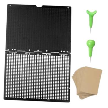 Imagem de KiBcsLic Conjunto de Prancheta de Escrita Braille com 27 Linhas e 30 Células - Material Escolar - Kit de Ferramentas de Aprendizagem - Prancheta de Escrita