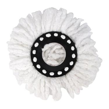 Imagem de Refil para Mop Giratório, Microfibra Branca, 27cm de Diâmetro, Alta Absorção, Lavável e Reutilizável, para Limpeza de Pisos