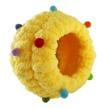 Imagem de KiBcsLic para pássaros, casinha pequena para criação de periquitos-sol, cama elegante para agapornis, fácil de limpar, aconchegante casinha para pássaros, Amarelo