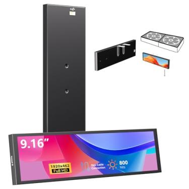 Imagem de Monitor de temperatura de computador de 9,2 polegadas, FHD 1920 x 462, painel de sensor de PC, conexão de um cabo (não é necessário HDMI), barra esticada com tema dinâmico LCD, mini tela secundária
