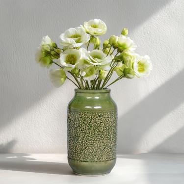 Imagem de Wancetang Vaso de cerâmica moderno para flor, vasos decorativos minimalistas de 22 cm para decoração de casa, prateleira de mesa, armário de console, manto, sala de estar, banheiro, quarto, escritório
