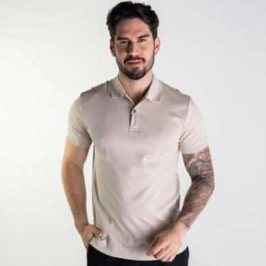 Imagem de Camisa Polo Aramis Interlock Algodão Pima Bege-Masculino