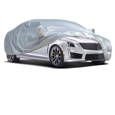 Imagem de Tbest Capa de carro proteção solar para todos os climas dobrável prata universal para sedans material de tecido Oxford PU de alta densidade (M)