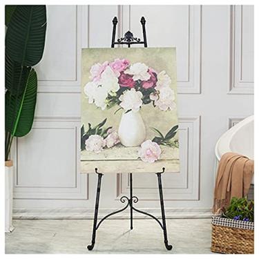 Imagem de Cavalete de pintura a óleo de metal para artista de tripé, suporte de foto de casamento ajustável para shows de hotel de salão escolar, como decoração de atividades, preto-120 cm