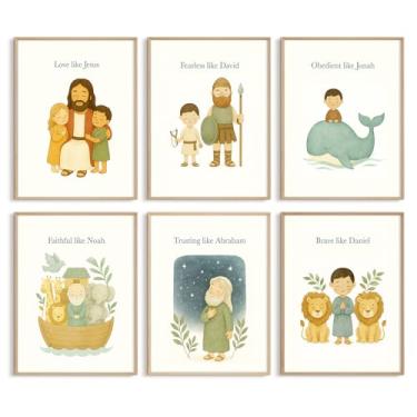 Imagem de Pôster em tela com versículo da Bíblia para decoração de parede de quarto de crianças, imagens de escrituras de Jesus, citações inspiradoras, pintura, arte para sala de aula, quarto, 30,5 x 40,6 cm