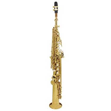 Imagem de Kit de saxofone profissional para iniciantes e saxofone dourado reto, latão, saxofone