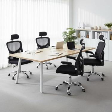 Imagem de Kit 4 Cadeiras Diretor Ergonômica Altura Ajustavél Apoio Braços Ajustavéis