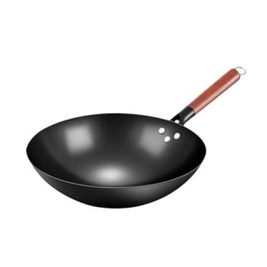 Imagem de IEUDNS Panela Wok de Ferro Panela Wok Panela para Ovos Panela Prática Frigideira Sem Revestimento Antiaderente Wok para Sala de Jantar Cozinha Barracas de, S Not Assist Handle