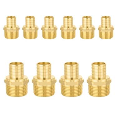 Imagem de Niikappu Pacote com 10 acessórios PEX, adaptador NPT roscado macho de 3/10.2 cm PEX 1/5.1 cm, ASTM F1807