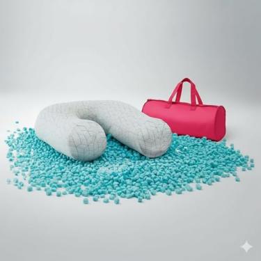 Imagem de Travesseiro de Corpo em U para Gestante, Apoio Ergonômico para Grávidas, Enchimento Ajustável, Ortopédico para Dormir de Lado