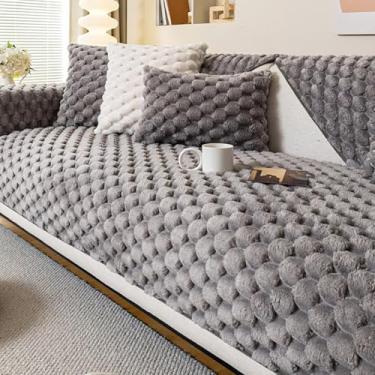 Imagem de HGTRH Capa de sofá sofá de canto em forma de L com encosto alto 2 lugares peça de canto de 3 lugares, capa de sofá em forma de U grande XXL, capa de sofá antiderrapante fundo de silicone, confortável