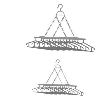 Imagem de Varal Premium com 8 Cabides, Plástico, Cores Sortidas, 47x35,5x13,5cm, Compacto, para Secar e Organizar Roupas