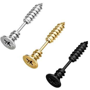 Imagem de ZS Brincos de barra curta 16G 6 mm - 3 cores aço inoxidável hipoalergênico cartilagem piercing barra para hélice, tragus, lóbulo - 3 peças com discos de silicone, Aço inoxidável, Sem Pedra Preciosa