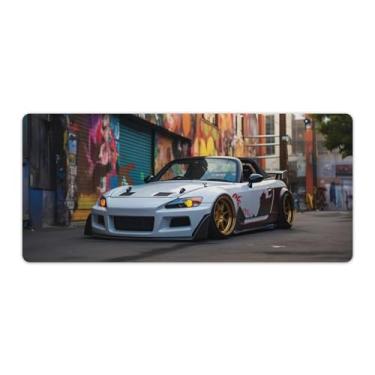 Imagem de Modificado Graffiti JDM S2000 Tapete de mouse pad de mesa de carro antiderrapante grande material de escritório tapete de mesa de borracha impermeável para escritório jogo casa 40 x 90 cm
