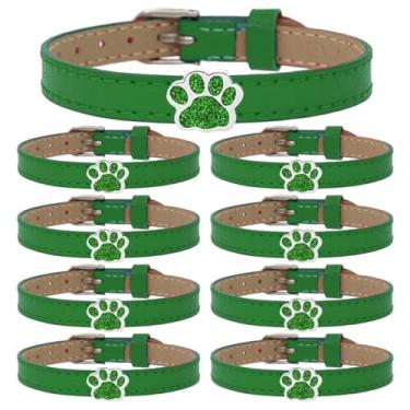 Imagem de Dreuyet 9 pulseiras de couro com estampa de pata para mulheres e homens, pulseira fofa com glitter, espiritual, semana, pulseira ajustável de poliuretano para dia de jogo, aniversário, Natal, joia