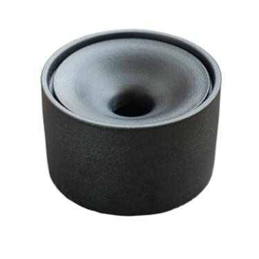 Imagem de Cinzeiro Cinzeiro de cerâmica preta com tampa em formato funil, ideal para sala estar, escritório e mesa chá