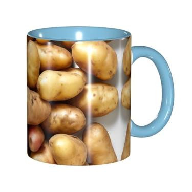 Imagem de Zeraoke Canecas de café criativas com impressão de batatas de jardim, personalizadas, presente para família, tamanho de 325 ml, unissex