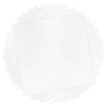 Imagem de HTVRONT Vinil de transferência de calor HTV com glitter branco, pacote com 11 30,5 x 25,4 cm, vinil com glitter branco HTV compatível com Cricut, Silhouette e Heat Press