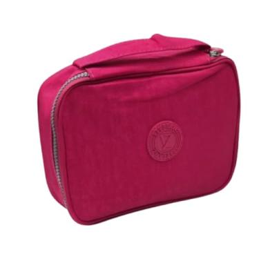 Imagem de Estojo Jumbo BOX Escolar de Grande Capacidade armazenamento Tactel Macio Ziper Reforçado Volta as Aulas (Rosa Chiclete)