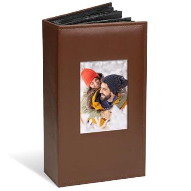 Imagem de Vienrose Álbum De Fotos 4X6, 420 Fotos, Capa Couro, Capacidade Extra Grande, Livro Ilustrado Com Bolsos, Álbuns Deslizantes Para Bebês, Casamentos, Crianças, Férias, Marrom