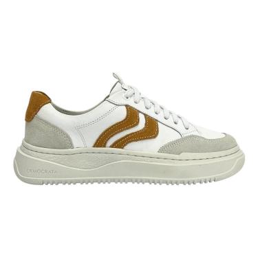 Imagem de Tênis Democrata Feminino Block 616102 Branco/Telha-Feminino