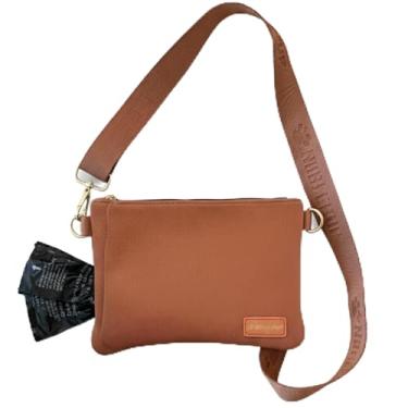 Imagem de NoblePup Bolsa Bark Bag para cães – Bolsa transversal para mulheres e homens – Pochete para donos de cães e passeios, Marrom, Medium