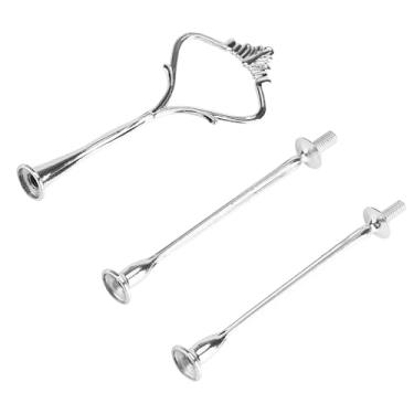 Imagem de Generic Suporte para Montagem de Bolo Lindo Multifuncional Redondo de 3 Camadas para Reunião de Festa Em Liga de Zinco Dourada (Coroa pequena prateada de três camadas)