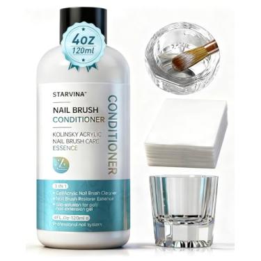 Imagem de STARVINA Nail Brush Cleaner 3 IN 1 Nail Brush Conditioner Cleaner Restorer Poly Gel Slip Solution, For Solid Gel Nail Polish Dip Powder Gel Kolinsky Sable Acrylic Nail Brush Salon at Home 120ml