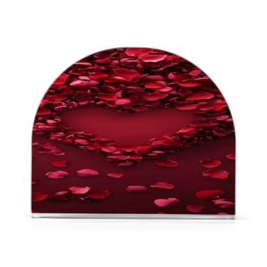 Imagem de Qilmy Porta-guardanapos rosa corações vermelhos dia dos namorados para mesas - porta-guardanapos para cozinha, porta-guardanapos de mesa, porta-guardanapos de coquetel, porta-guardanapos moderno