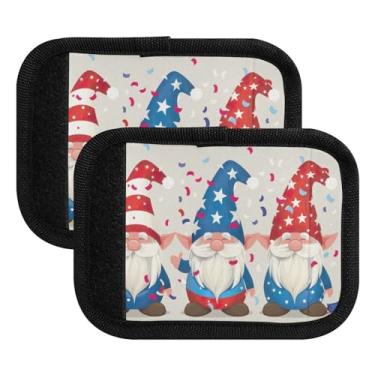Imagem de Qilmy Independence Day Elf Dwarves Bagagem Handle Wrap Pacote 2 Identificadores de Bagagem Identificadores de Bagagem Conforto Pegas Capa para Carrinho de Viagem Bolsa Mala Avião Acessórios de Viagem