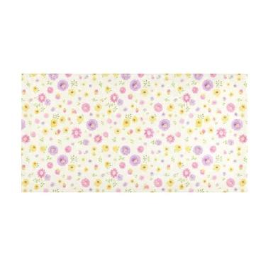 Imagem de Burbuja Tapete de corredor com flores pequenas de pelúcia antiderrapante tapete de borracha para corredor, quarto, sala de estar, decoração de entrada, lavável na máquina, 51 x 99 cm