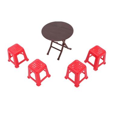 Imagem de KUIDAMOS Conjunto de Mesa e Bancos Dobráveis ​​em Miniatura 1:12 para Casa de Bonecas, Design Elegante para Estilos Modernos e Clássicos, Móveis que Economizam Espaço para Colecionadores e