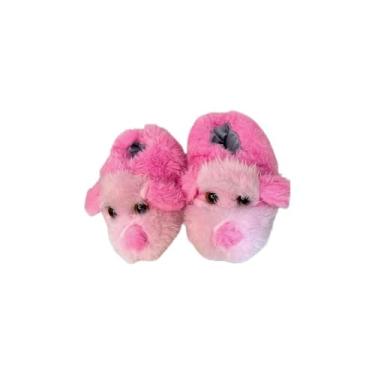 Imagem de Pantufa de Cachorro 3D, Poliéster, Bege e Marrom, Tamanho 36 ao 41, Antiderrapante, 25x18cm