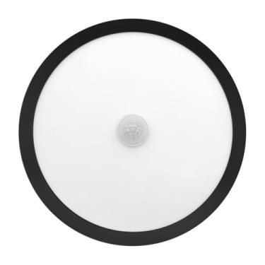 Imagem de Painel Plafon Led Com Sensor Sobrepor 18w ou 25w Preto/Branco Bivolt Luz Frio Redondo/Quadrado, Sobrepor Bivolt, Opções de Potência, Cor e Formato, Luz Frio(Preto,Redondo 18w)