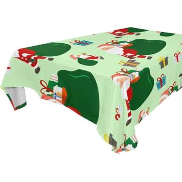 Imagem de Burbuja Toalha de mesa de Papai Noel, toalha de mesa quadrada anti-rugas grossa para decoração de jantar, cozinha, festa, 152 x 152 cm