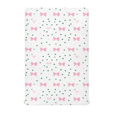 Imagem de CEBUGI Lençol de berço elástico para bebês meninos e meninas, mini lençol com elástico portátil, pacote N Play para crianças, material neutro, ultra macio, colchão infantil padrão completo, P