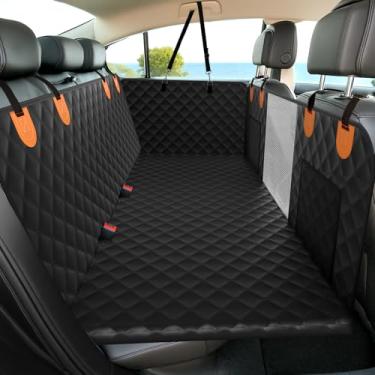 Imagem de Chioratree Capa de assento de cachorro para banco traseiro - capa de assento de carro rígida para cães comporta 226 kg, extensor de assento traseiro impermeável para cães, rede antiderrapante à prova