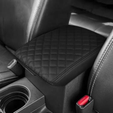 Imagem de DEYTOP Capa de console central para Nissan Frontier 2005-2021 capa de apoio de braço de carro para Nissan Xterra 2005-2015 acessórios protetor de braço de couro anti-arranhões (preto com almofada
