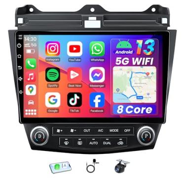 Imagem de Rádio estéreo 4+64 para Honda Accord 7th 2003 2004 2005 2006 2007: tela sensível ao toque de 1280 x 800 com CarPlay Android Auto Bluetooth 5G WiFi GPS SWC Mirror Link FM RDS
