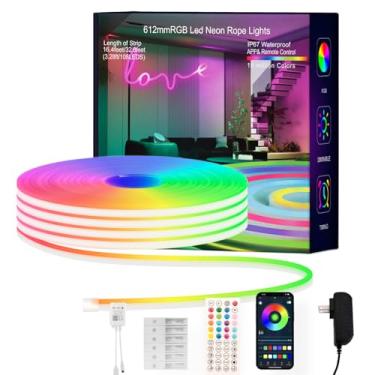 Imagem de MFWW Luzes De Corda Neon, Fita Led Rgb 10,9 M Com Controle Por Aplicativo, Remoto Infravermelho, À Prova D'Água Ip67 Para Ambientes Externos, Sincronização Música, Design Faça Você Mesmo Flexível Qu