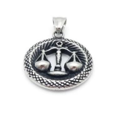 Imagem de Colar masculino vintage de aço inoxidável com pingente de constelação design gótico retrô BLC510-P, One Size, Aço inoxidável, Sem Pedra Preciosa